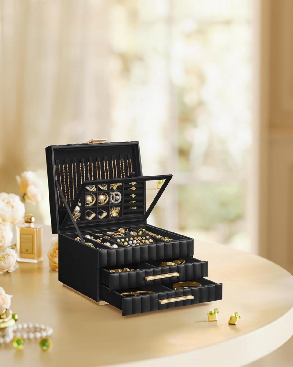 Sierradendoos Bianca 3 niveaus - Zwart - 21.5x24x15.8