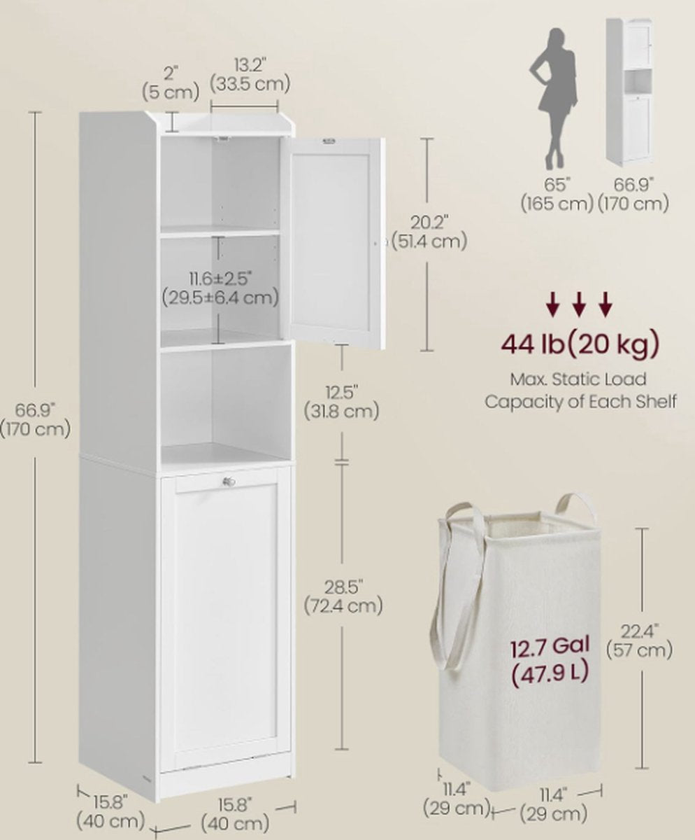 MAZAZU Badkamerkast Baily - 40x40x170
