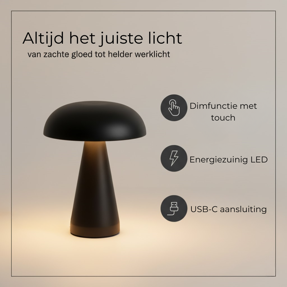 OMNIEXA Zwarte Tafellamp Alba