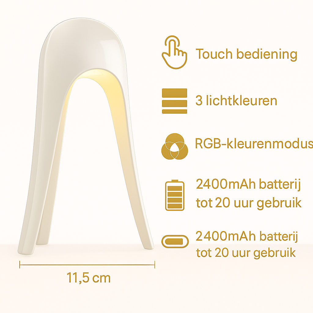 OMNIEXA Crème witte Tafellamp Dayana