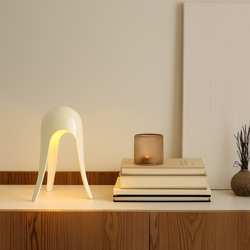 OMNIEXA Crème witte Tafellamp Dayana