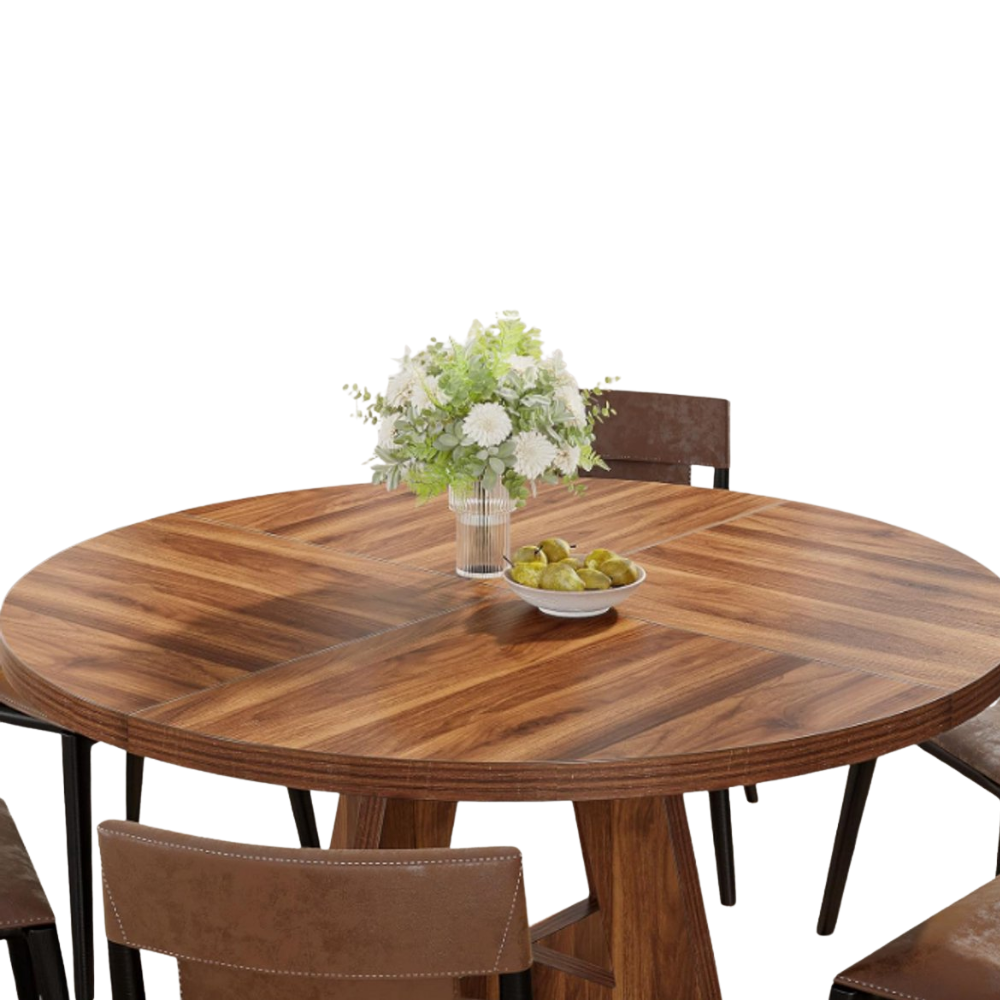 Tribesigns Eettafel rond - Houten Keukentafel Jasmine