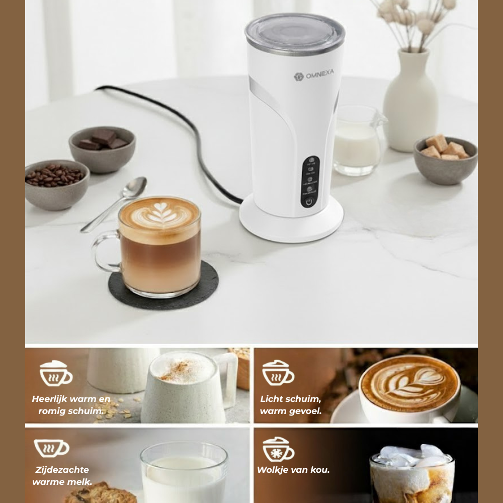 OMNIEXA Witte Melkopschuimer Kalliope