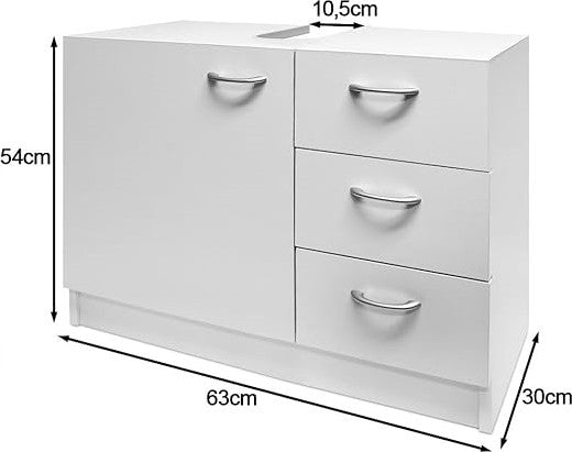 VASAGLE badkamerkast wit Wendyra - 30x70x64cm