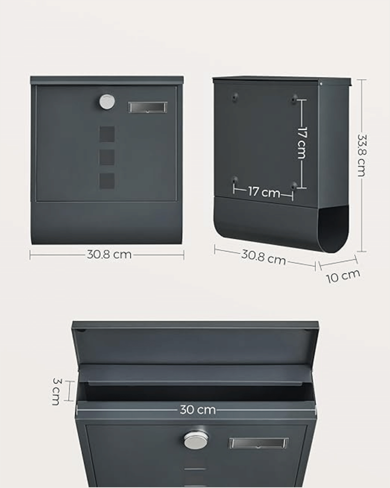 Brievenbus Donkergrijs - Benito