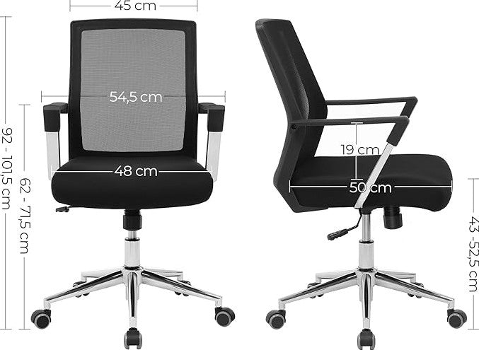 MAZAZU ergonomische Bureaustoel zwart Brisaya