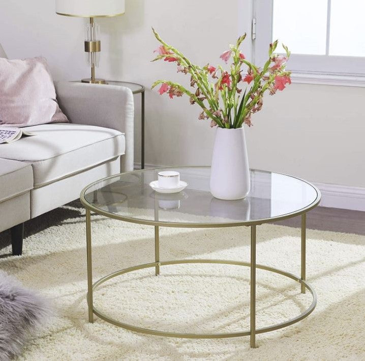 Consoletafel Arles glas, goud