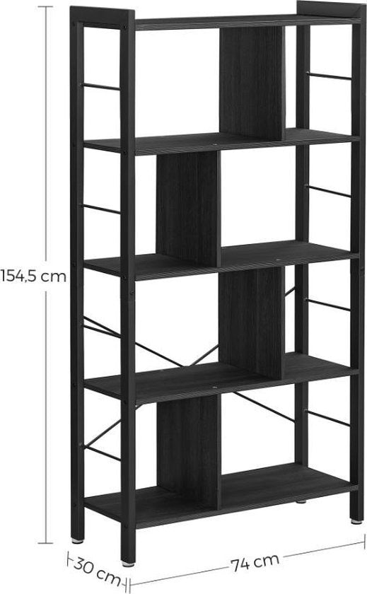 Industriële boekenkast Jasmijn