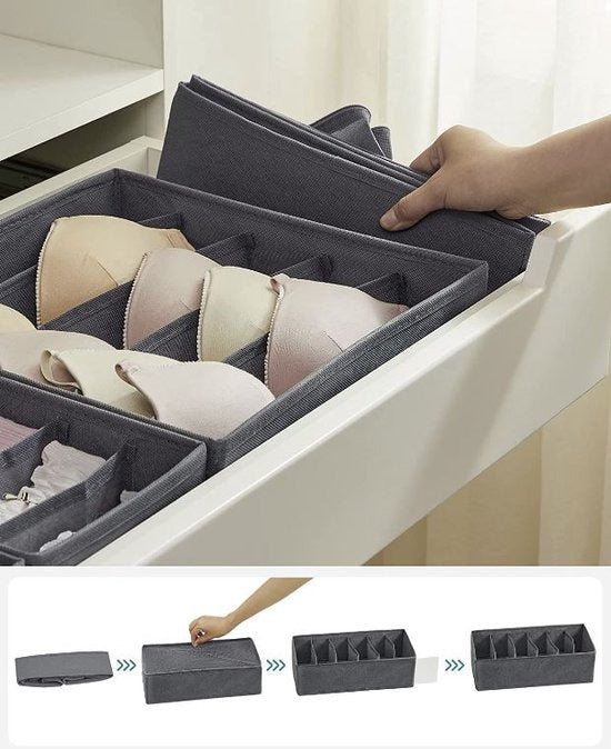 MAZAZU Lade-organizer - Donkergrijs - Vliesstof Melvin