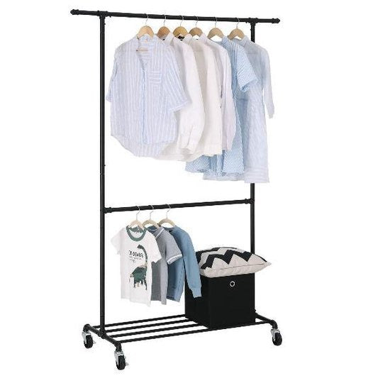 Industrieel kledingrek Elinn - Metaal - Zwart