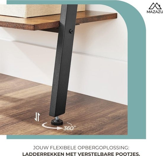 MAZAZU Boekenkast- 5-laags ladderkast - Nicole