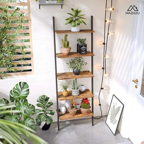 MAZAZU Boekenkast- 5-laags ladderkast - Nicole