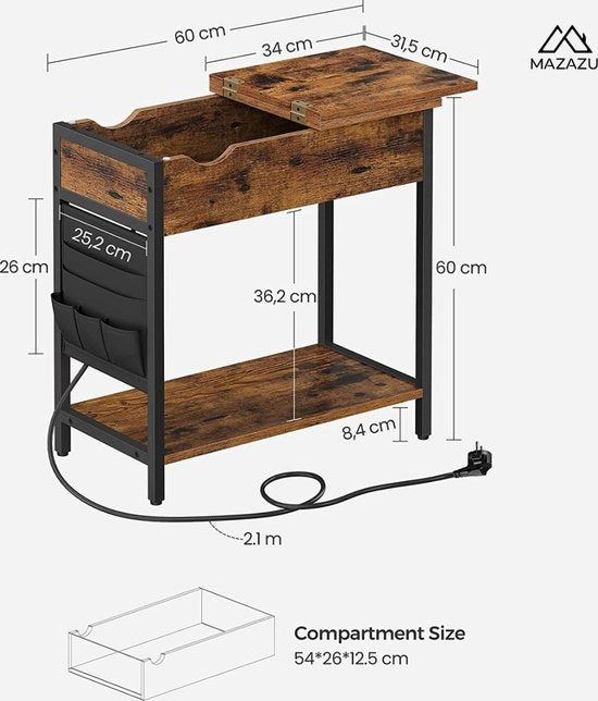 Industriële bijzettafel Ivo