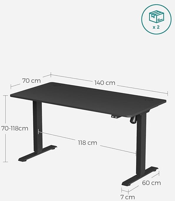 MAZAZU Elektrisch Bureau zwart Lithori