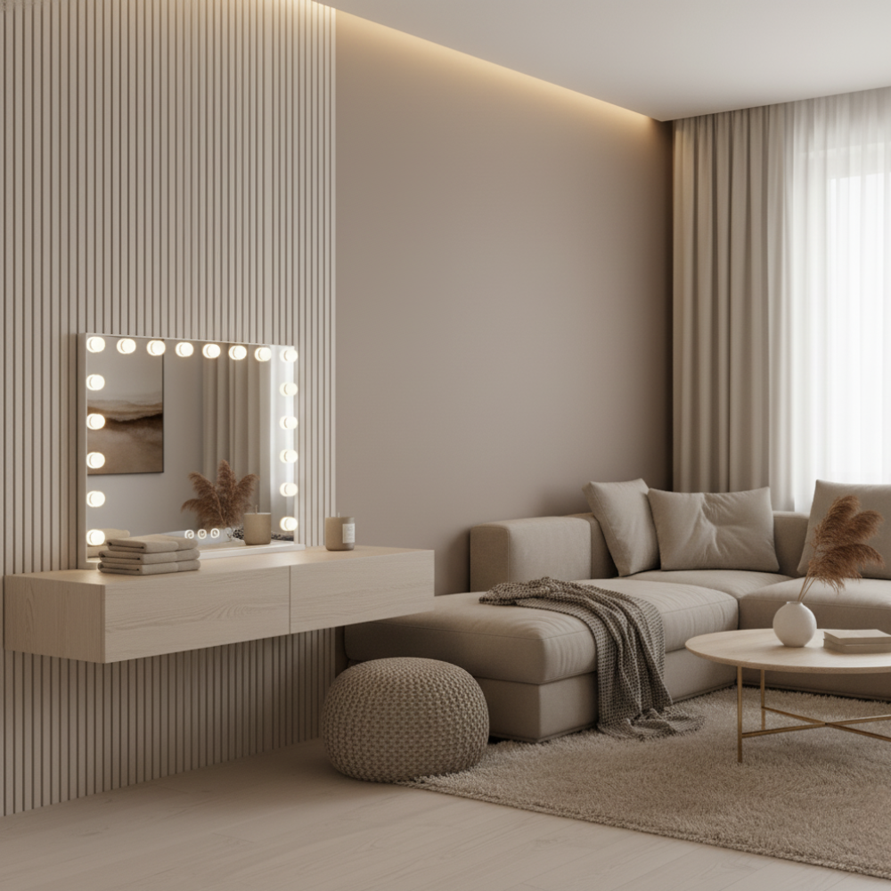 OMNIEXA XL Hollywood Spiegel Camille - incl USB & Speakers - 60x80cm