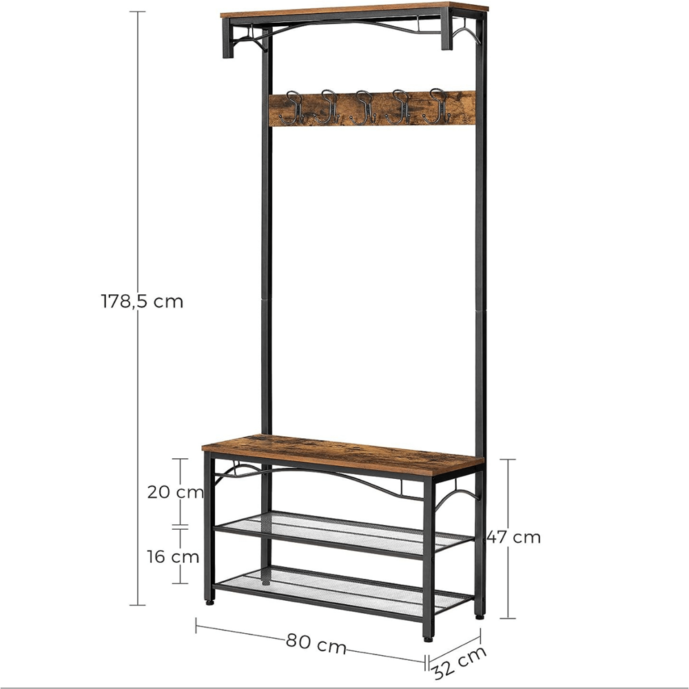 Industrieel garderoberek Abby
