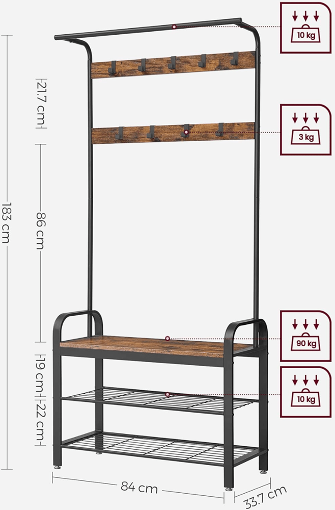 Industrieel garderoberek Noa-June