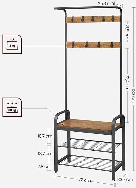 MAZAZU Staande Kapstok neutraal/Zwart Qelyndor