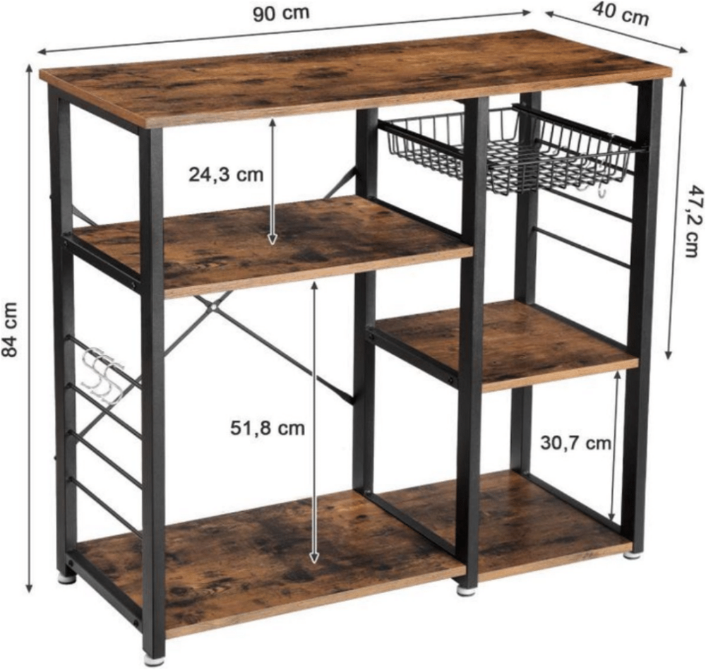 Industrieel keukenrek lina