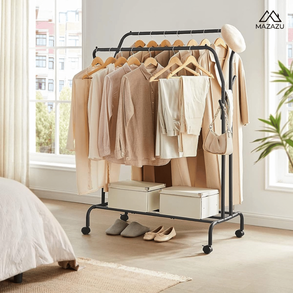 Industrieel kledingrek Saar - Metaal - Zwart