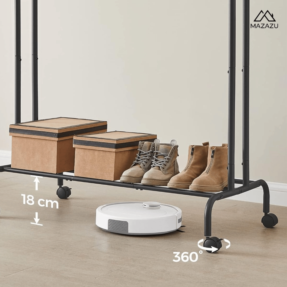 Industrieel kledingrek Saar - Metaal - Zwart