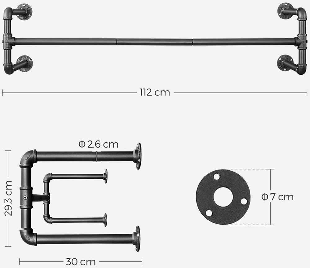 Industrieel kledingstang Suze