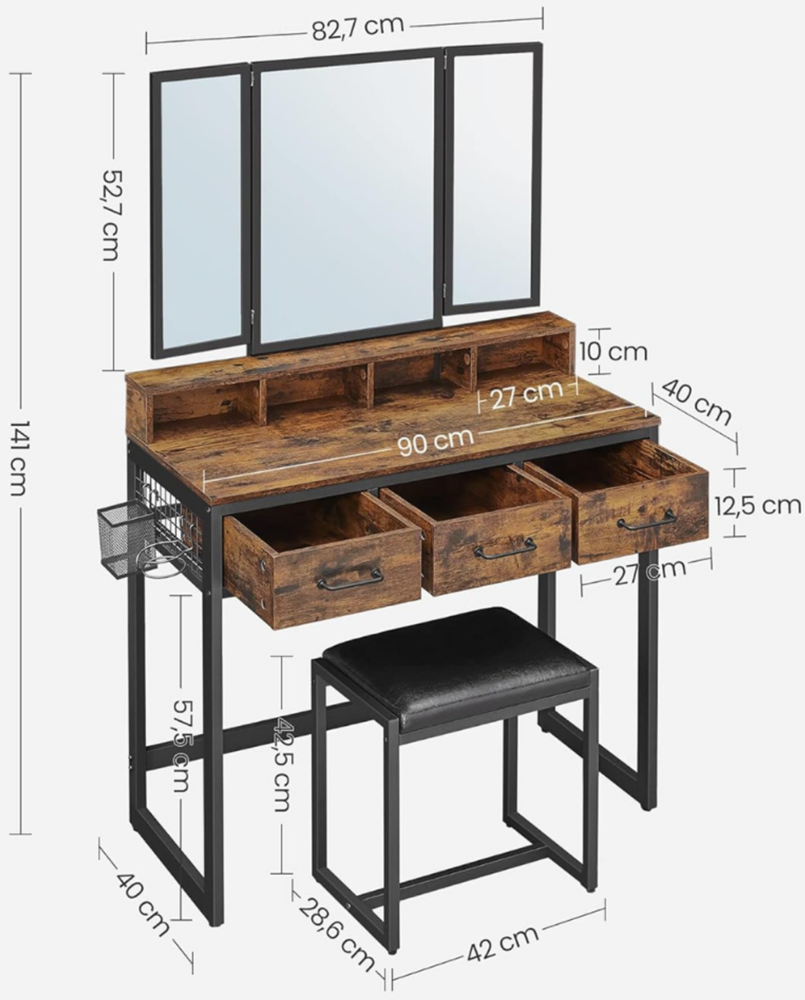 Industriële kaptafel Linsey
