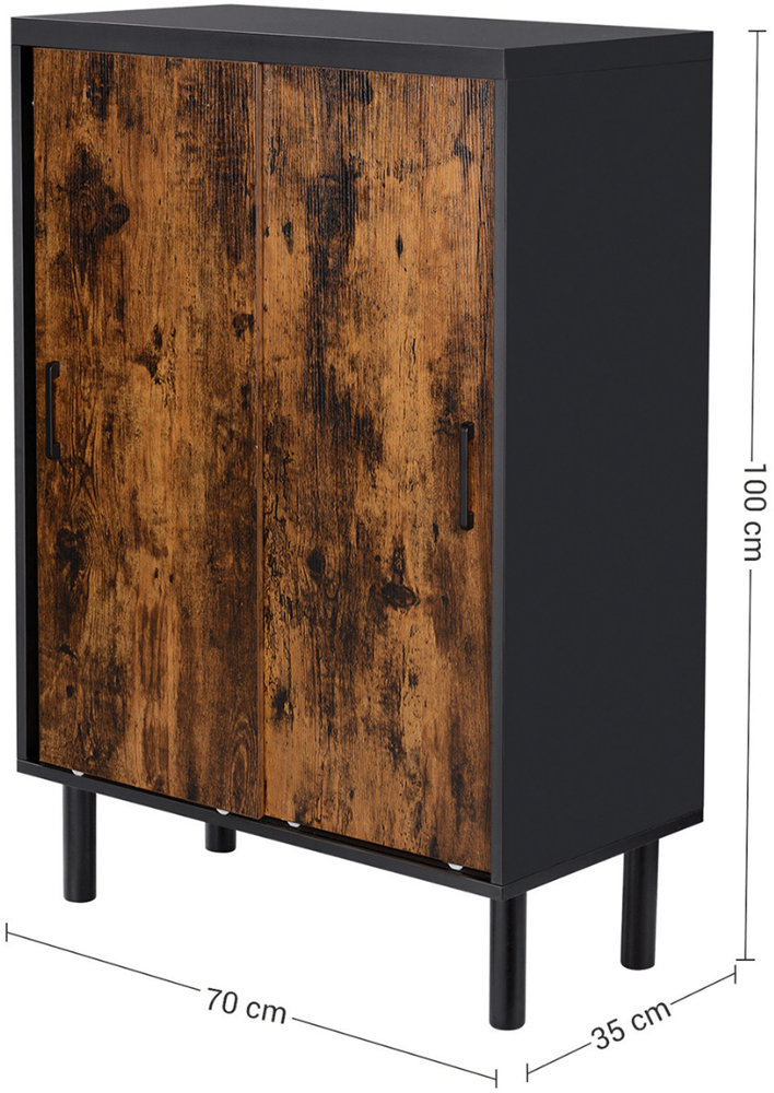 MAZAZU Industriële schoenenkast bruin Ilona