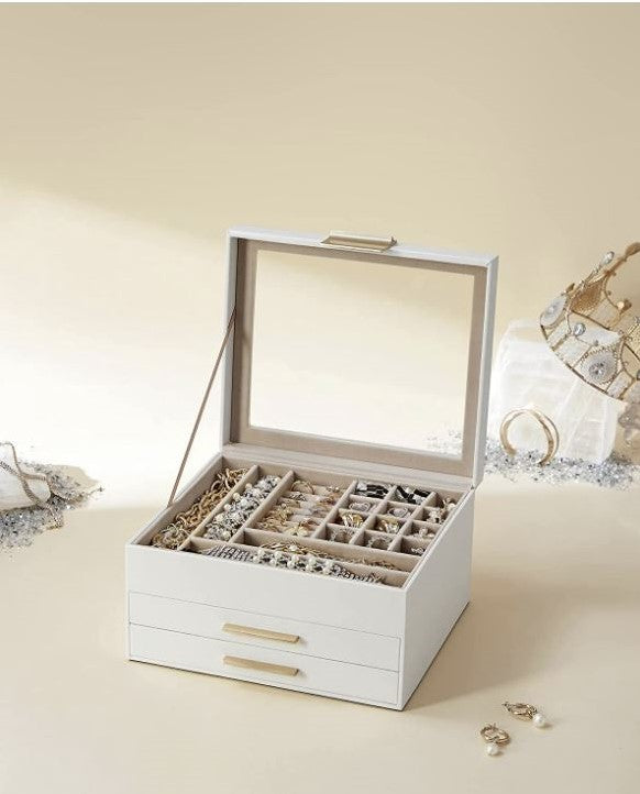 Sieradendoos Paris 3 niveaus, beige