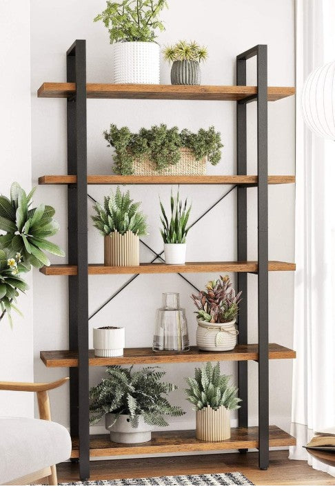 Boekenrek Sarah - Bruin vintage - 105x33,5x177,5 cm