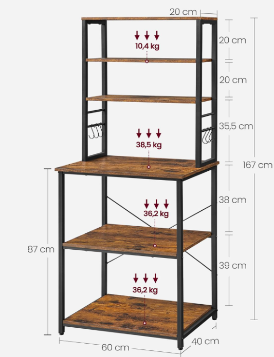 Industrieel keukenrek Cambridge