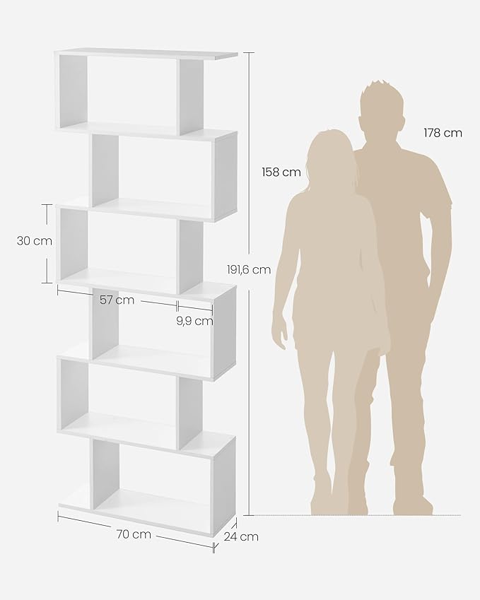 VASAGLE Boekenkast wit Theodora