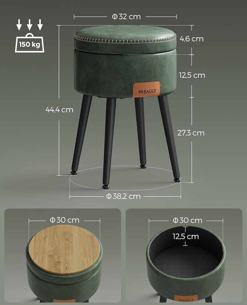 VASAGLE Opbergkruk groen Cyzara