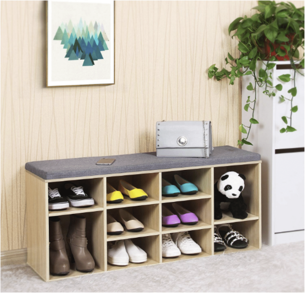 MAZAZU Vakken schoenenbank lichthout Zyreon