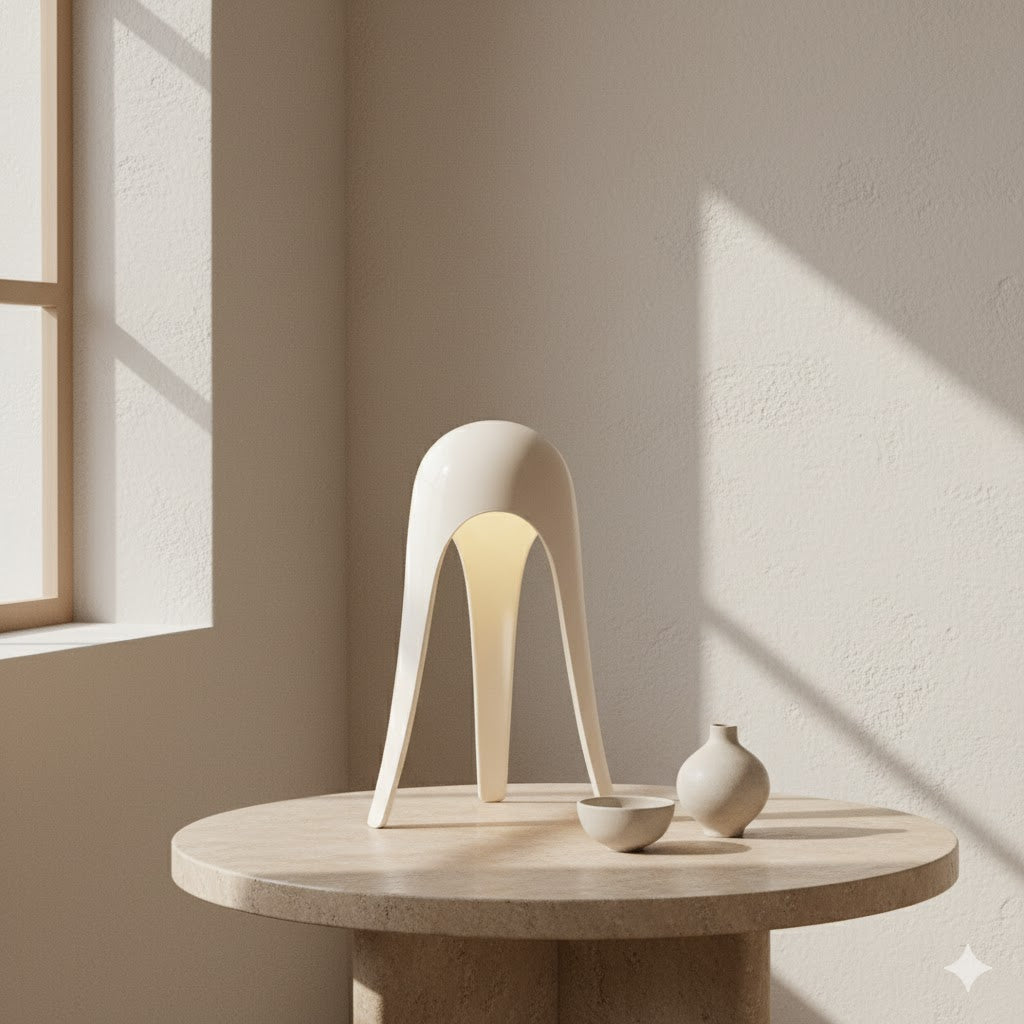 OMNIEXA Crème witte Tafellamp Dayana