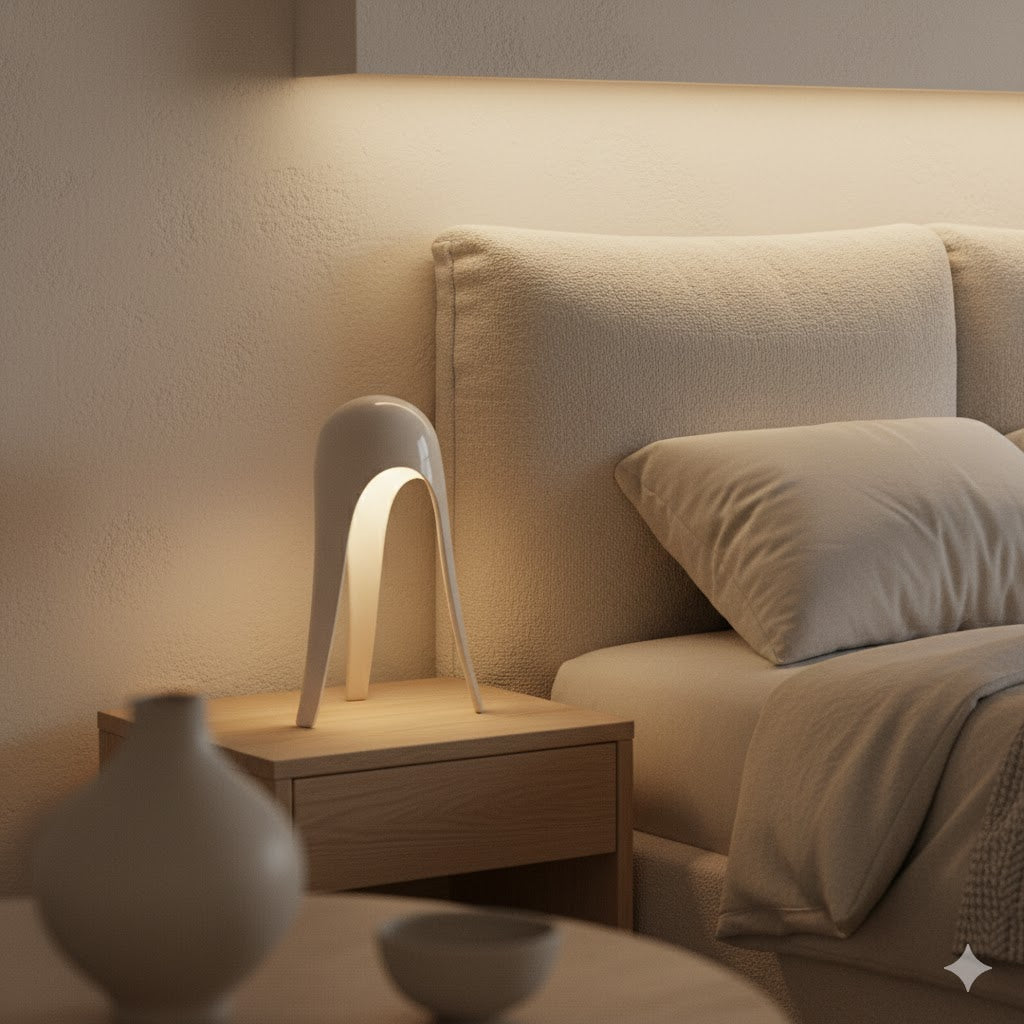 OMNIEXA Crème witte Tafellamp Dayana