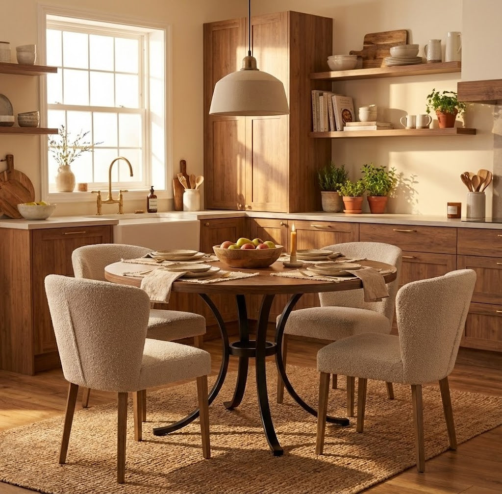 Tribesigns Houten Eettafel - Bruin/Zwart - Jovira