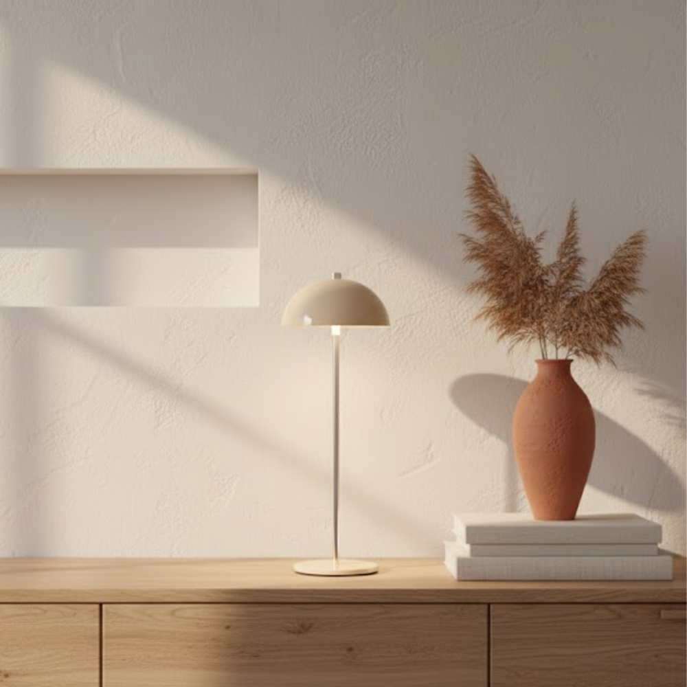 Draadloze tafellamp Colette, crème