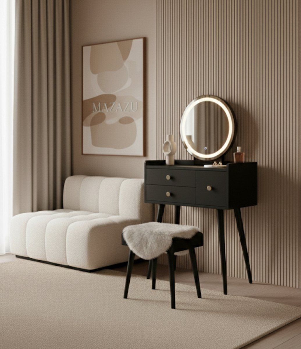 MAZAZU LED Kaptafel Zwart Alain - 60x40x132cm