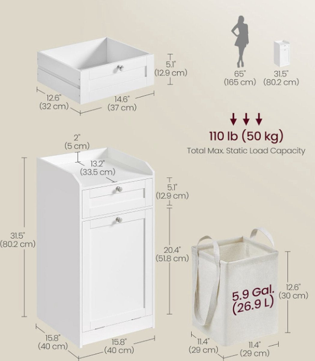 MAZAZU Badkamerkast Baltha - 40x40x80,2cm