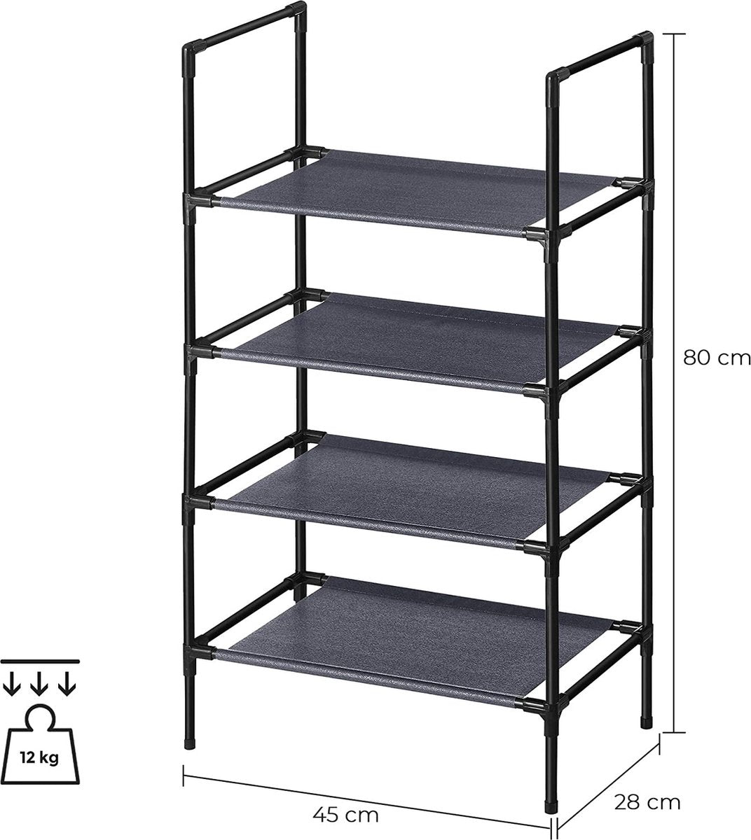MAZAZU Industriële schoenenrek grijs Seloria