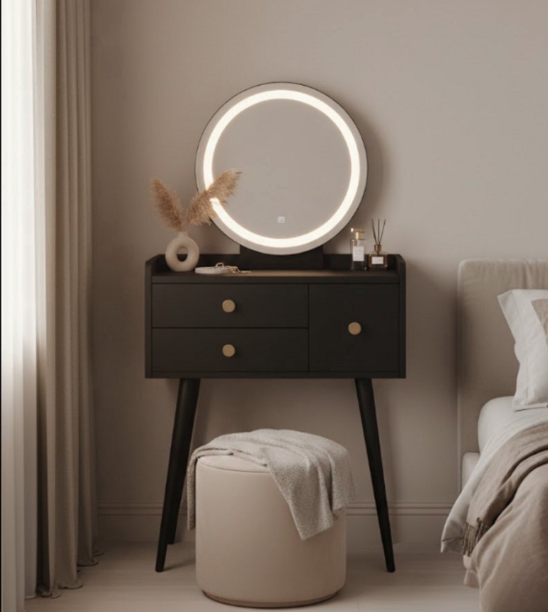 MAZAZU LED Kaptafel Zwart Alain - 60x40x132cm