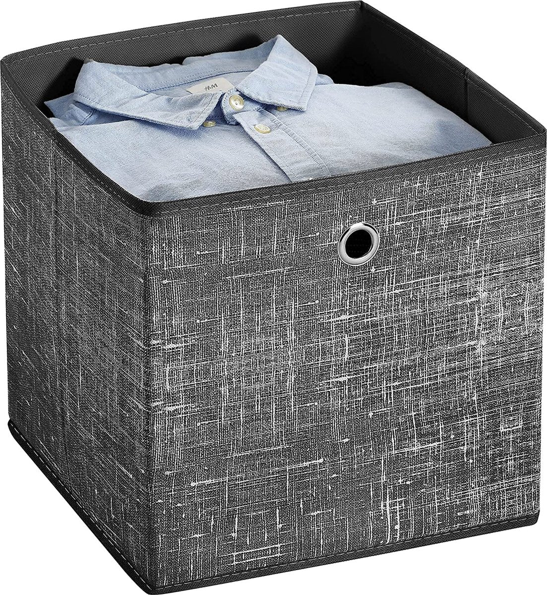 MAZAZU Opbergdozen Set van 6 - Stof - Donker Grijs - ‎30x30x30