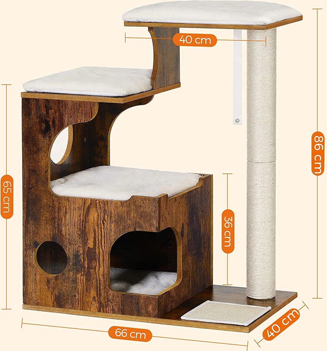 MAZAZU Krabpaal met Kattenhuis - Bruin Joris