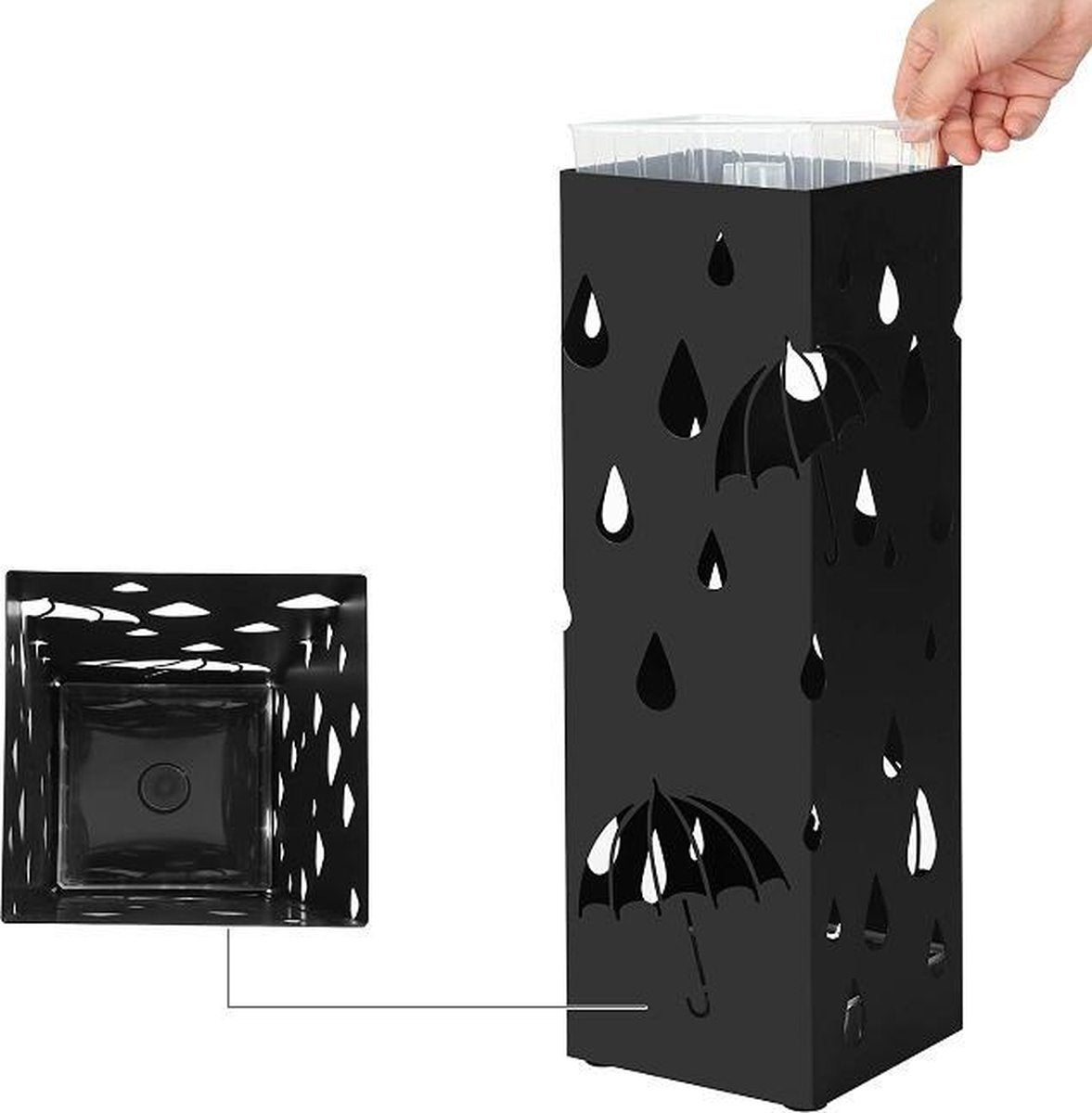 MAZAZU Paraplubak zwart Phyrion