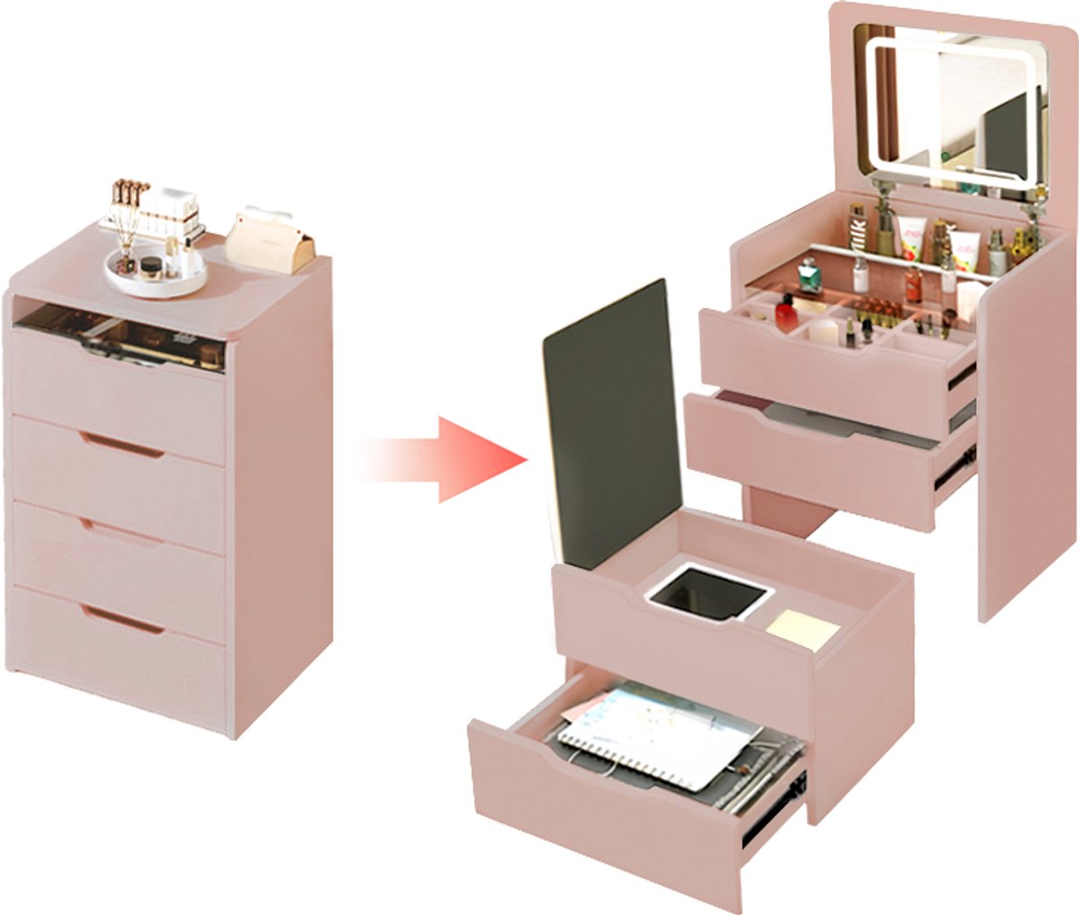 MAZAZU LED Kaptafel Roze Auralyn