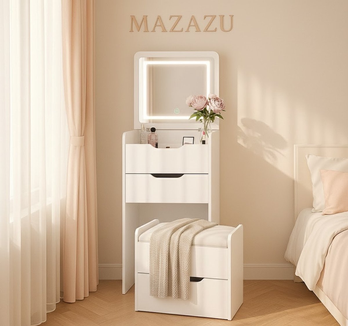 MAZAZU LED Kaptafel Wit Auralyn