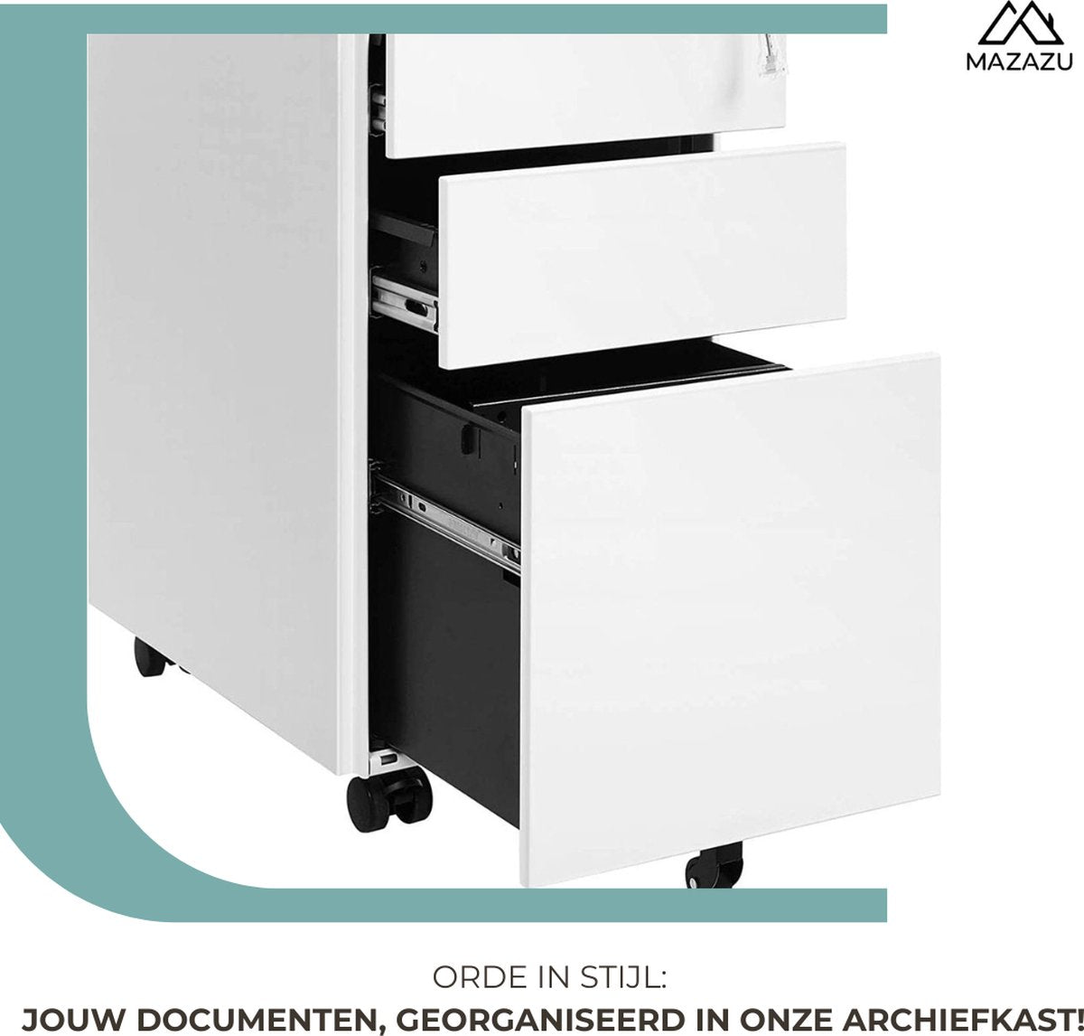MAZAZU Archiefkast Wit Anoushka - 30x45x60cm