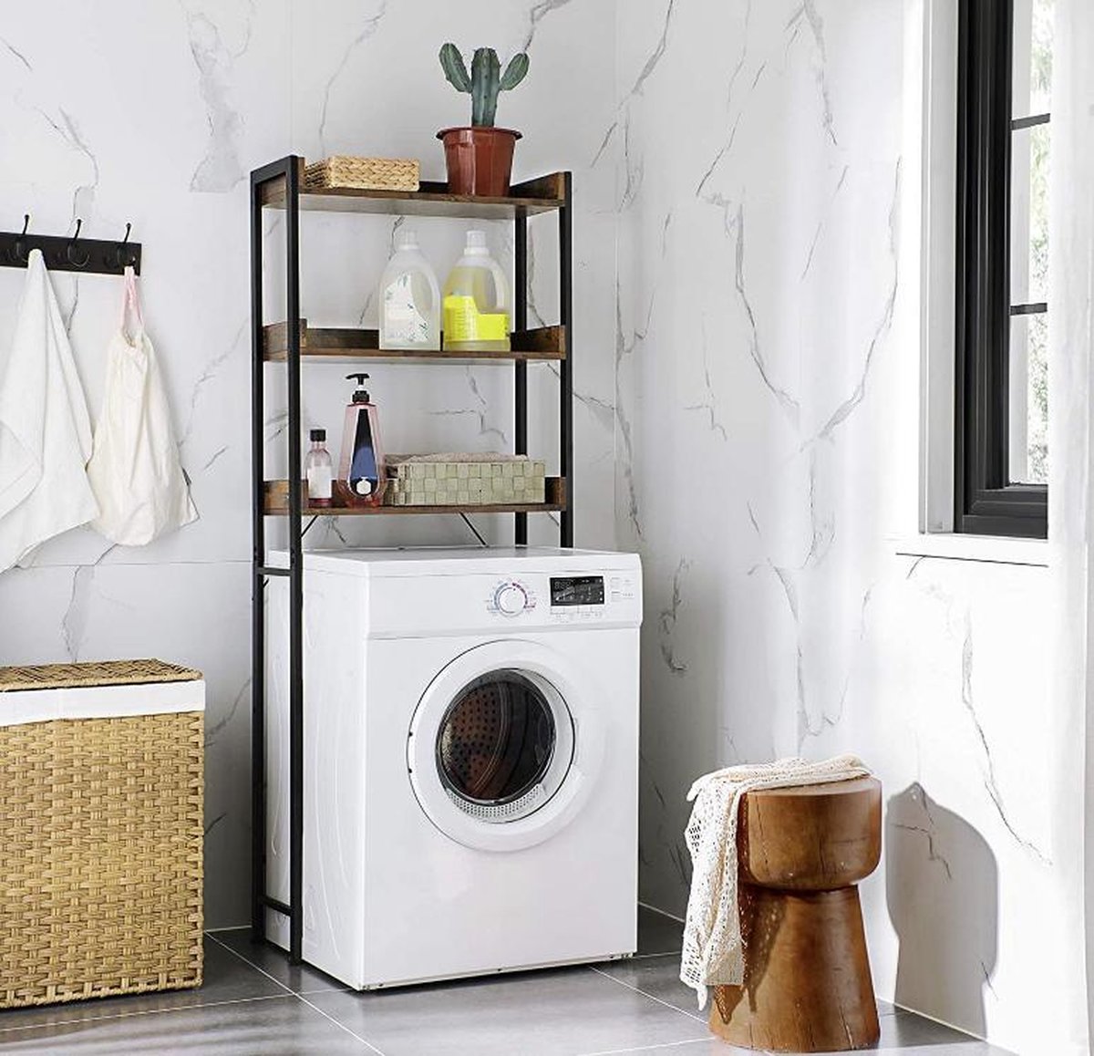 MAZAZU Toiletkast Bruin/Zwart Tozarion