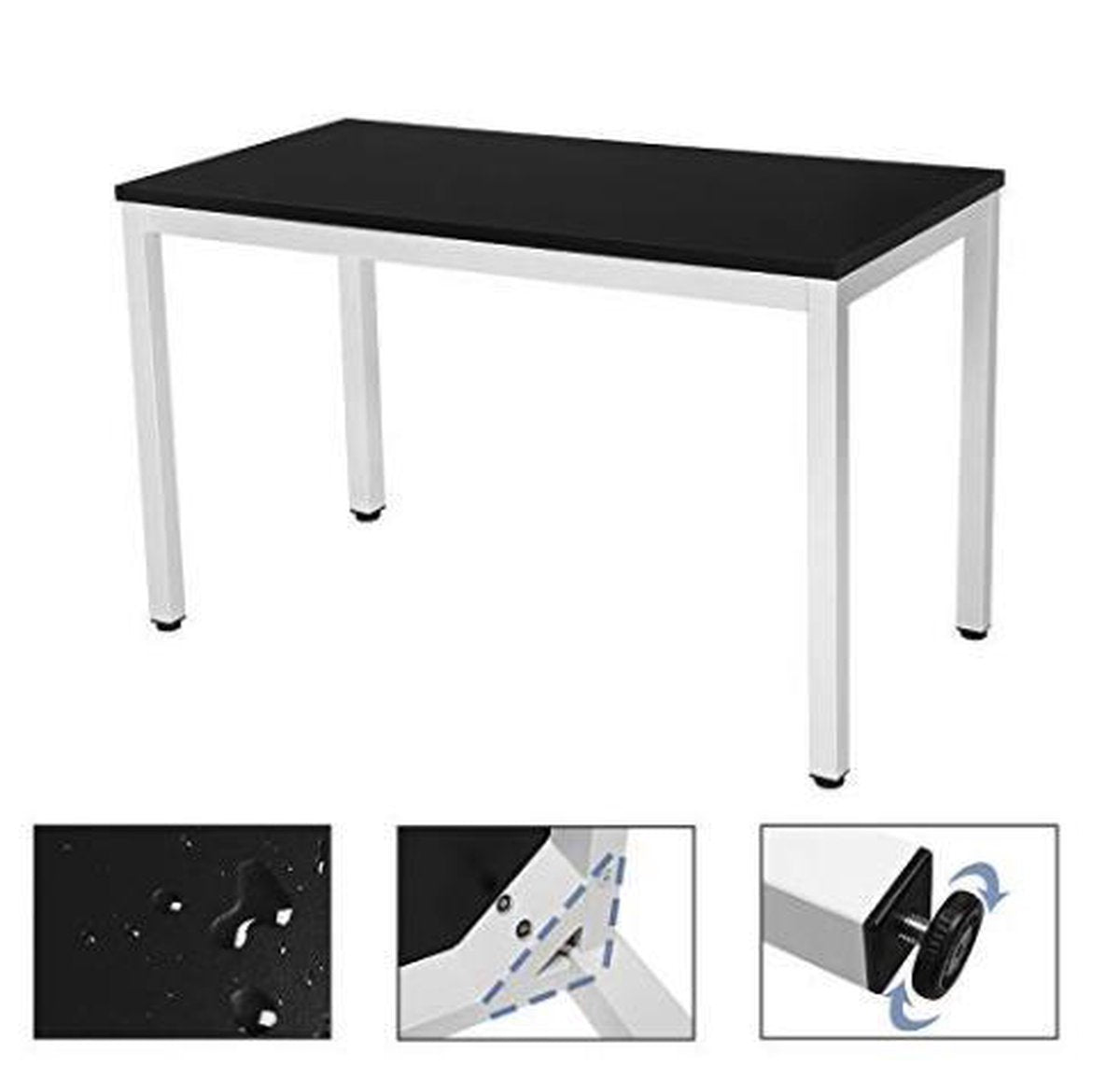 MAZAZU Industriele Computertafel zwart/wit Lioraen